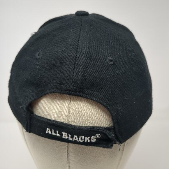 All Blacks Strapback Baseball Cap Black One Size Adjustable Embroidered 6 Panel - Picture 6 of 10